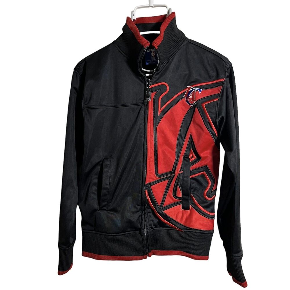 UNK LA Clippers NBA Jacket Youth Medium M Black Red Blue Label Track Bomber